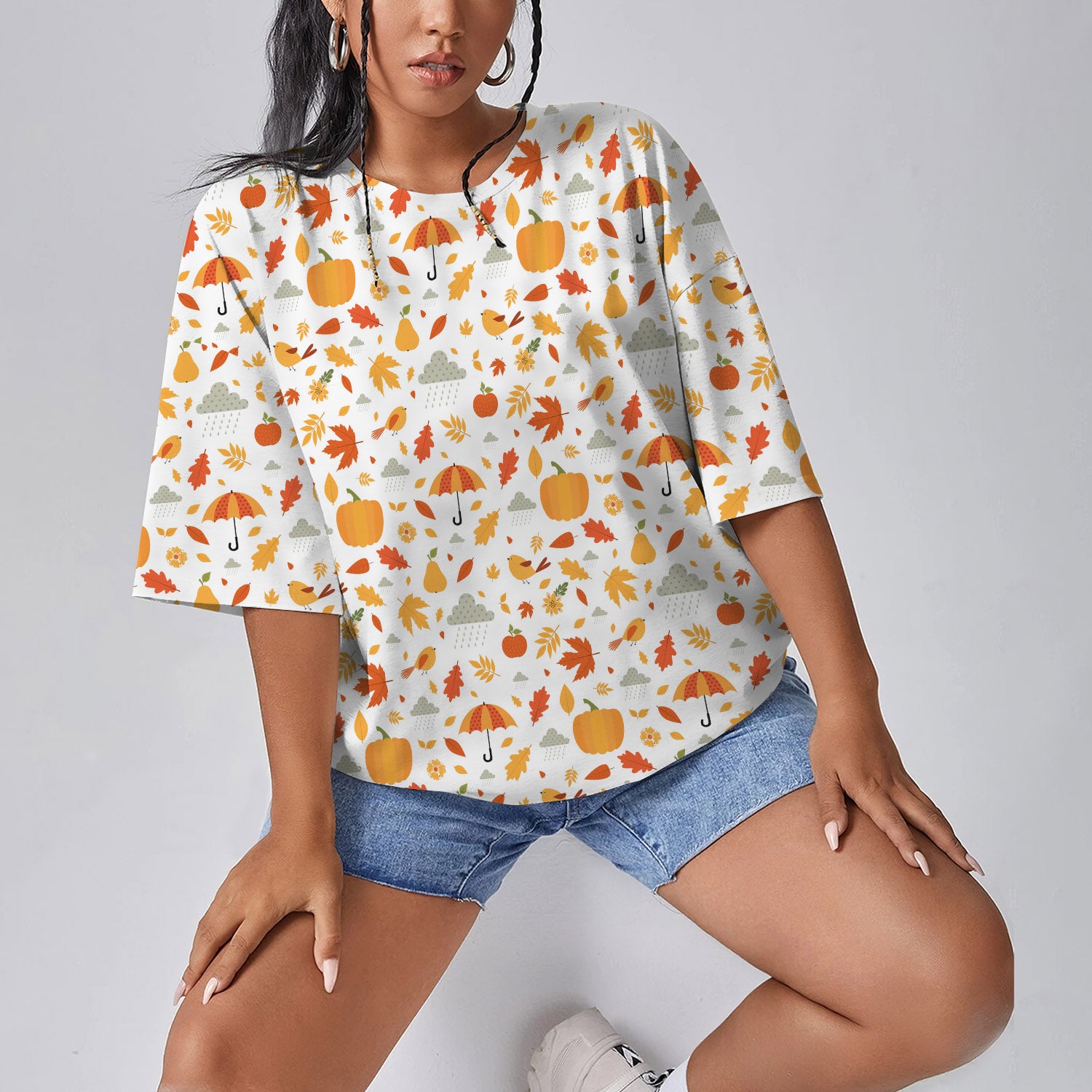 Autumn Fall Women Oversized T-Shirt | Printed Graphic Tees