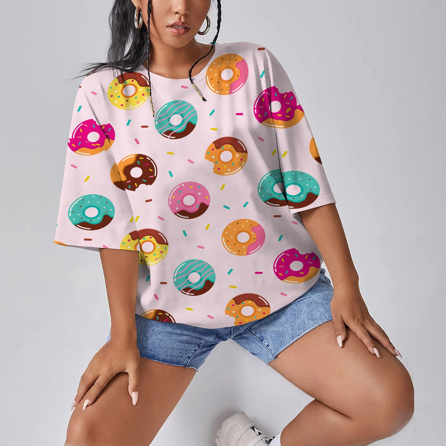 Donut Women Oversized T-Shirt | Printed Graphic Tees