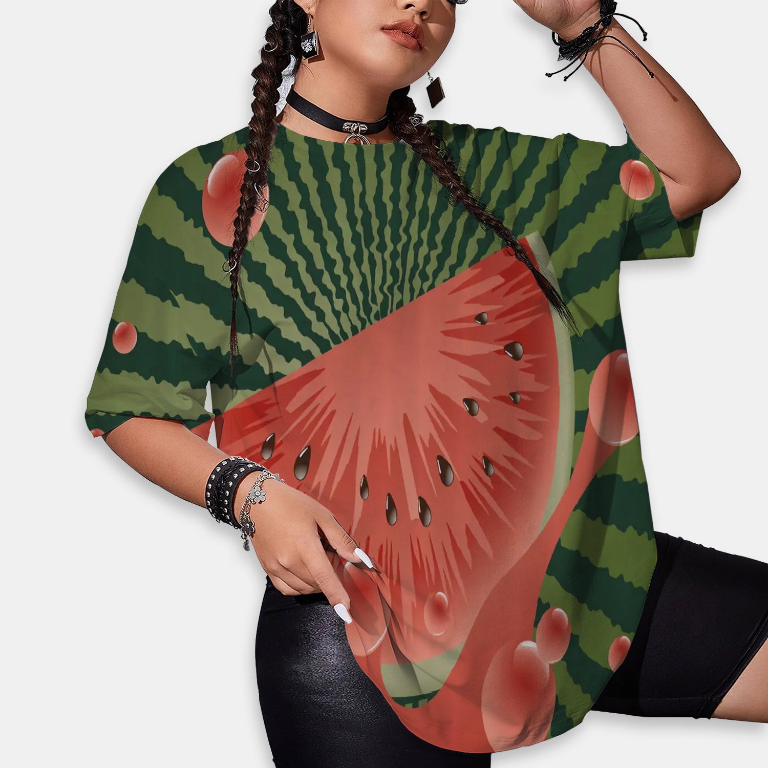 Watermelon Women Oversized T-Shirt | Printed Graphic Tees
