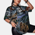 Wolf Bears Eagle Women Oversized T-Shirt | Printed Graphic Tees
