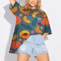 Peach Women Oversized T-Shirt | Printed Graphic Tees